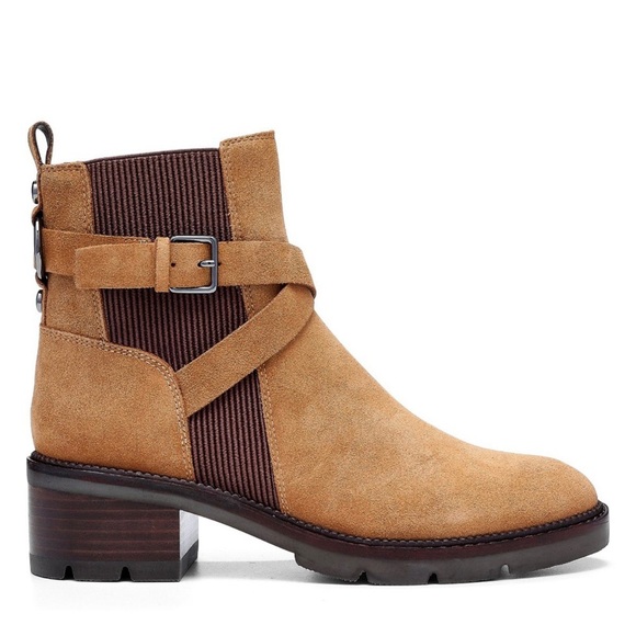 DONALD PLINER Savvy Suede Bootie, Caramel - Picture 1 of 6